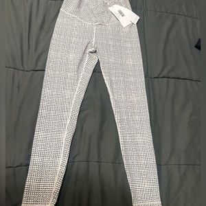 NWT Allfenix Leggings White/Black dot print Medium NEW